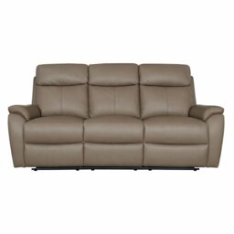 Aspire Kingsmere Leather 3 Seater Power Recliner Sofa - Mushroom - thumbnail 2