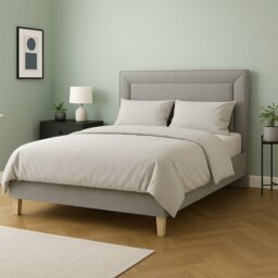 Millbrook Border Double Fabric Bed Frame - Grey - thumbnail 1