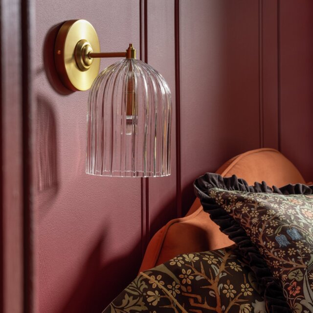 Habitat x Morris & Co. Glass & Brass Cloche Wall Light - image 1