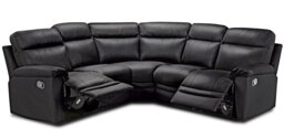 Argos Home Paolo Leather Manual Recliner Corner Sofa -Black - thumbnail 1