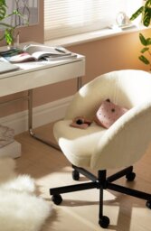 Habitat Sonny Fabric Office Chair - Black & White - thumbnail 2