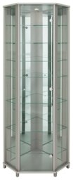 Argos Home 7 Shelf Glass Corner Display Cabinet - Silver - thumbnail 1
