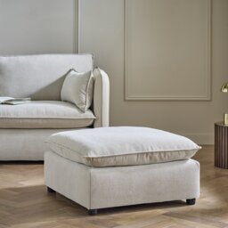 Habitat Willow Fabric Footstool - Natural - thumbnail 1