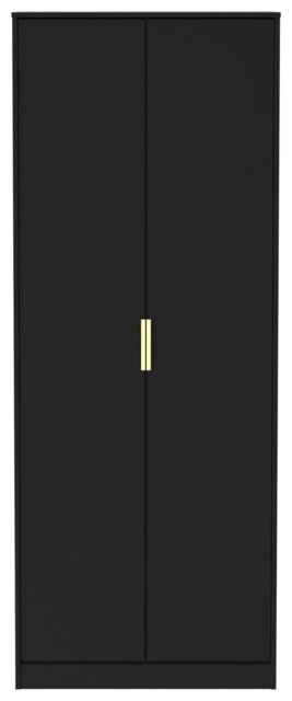 Livara Ready Assembled Messina 2 Door Wardrobe - Black - image 1