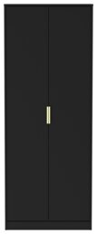 Livara Ready Assembled Messina 2 Door Wardrobe - Black - thumbnail 1