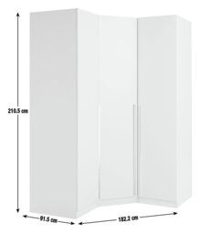 Habitat Munich Corner 3 Door Wardrobe - White - thumbnail 2