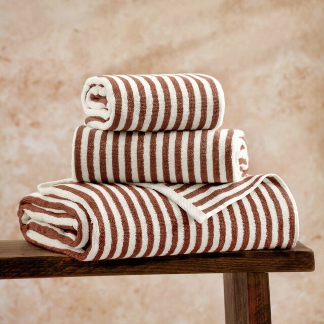 Yard Hebden Stripe Bath Towel - Brown - image 1