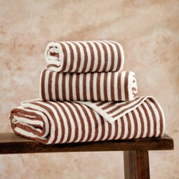 Yard Hebden Stripe Bath Towel - Brown - thumbnail 1