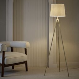 Argos Home Metal Tripod Floor Lamp Base Only - Brass - thumbnail 1