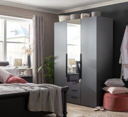Argos Home Hallingford 3 Door 3 Drawer Wardrobe - Anthracite - thumbnail 2