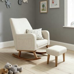 Babymore Callie Polyester Nursing Chair With Foot Stool - Ivory