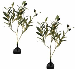 Streetwize Garden White Olive Tree Solar Lights - Pack of 2 - thumbnail 1