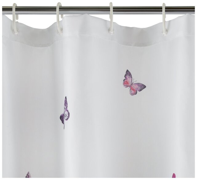 Argos Home Butterflies Shower Curtain - Pink - image 1