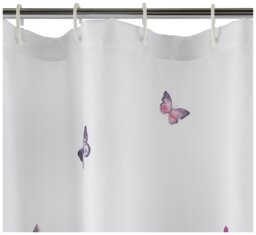 Argos Home Butterflies Shower Curtain - Pink - thumbnail 1