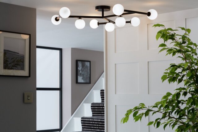 Habitat Alonso 9 Light Flush to Ceiling Light -Black & White - image 1