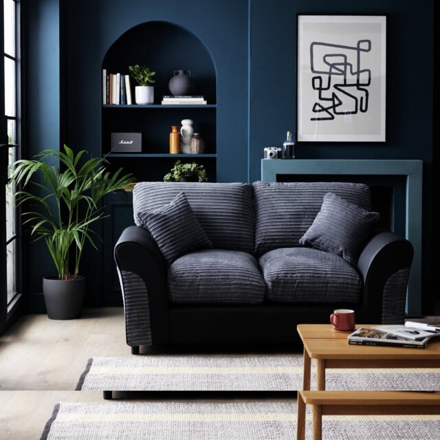 Argos Home Harry Cord 2 Seater Sofa - Charcoal - image 1