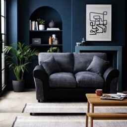 Argos Home Harry Cord 2 Seater Sofa - Charcoal - thumbnail 1