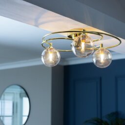 Argos Home Ombre Glass Metal Flush to Ceiling Light - Brass - thumbnail 2