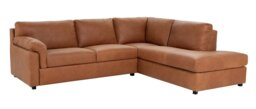 Habitat Florence Leather Right Hand Corner Chaise Sofa - Tan - thumbnail 1