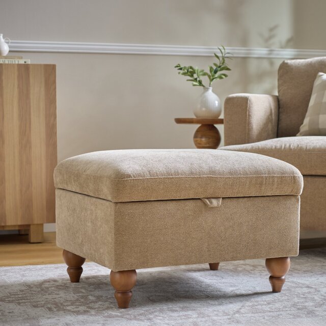 Habitat Matilda Fabric Storage Footstool - Mink - image 1