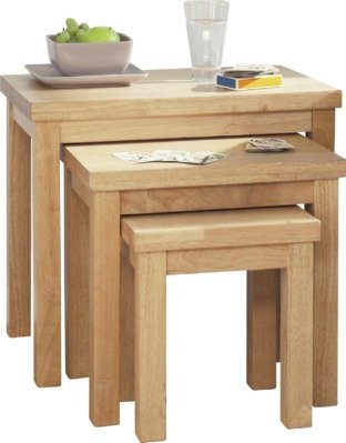 Argos Home Gloucester Nest of 3 Solid Wood Tables - Natural - image 1