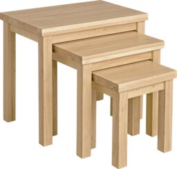 Argos Home Gloucester Nest of 3 Solid Wood Tables - Natural - thumbnail 2