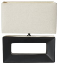 Pacific Block Ceramic Rectangular Table Lamp - Black & Cream - thumbnail 2