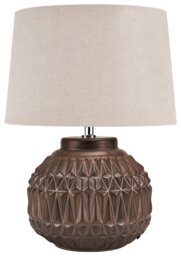 Pacific Anneli Ceramic Aztec Textured Table Lamp - Bronze - thumbnail 2