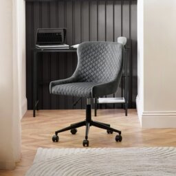 Julian Bowen Luxe Fabric Office Chair - Grey - thumbnail 1