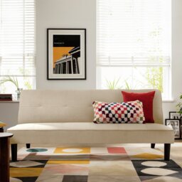 Argos Home Patsy Fabric Clic Clac Sofa Bed - Natural - thumbnail 1