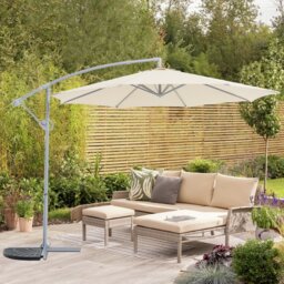 Habitat Rotating Overhanging Garden Parasol - Cream - thumbnail 2