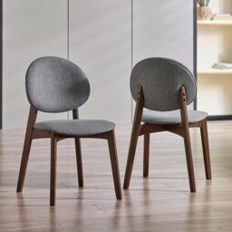 Julian Bowen Artemis Pair of Fabric Dining Chairs - Grey - thumbnail 1