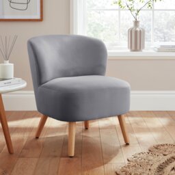 GFW Evie Velvet Accent Chair- Silver - thumbnail 1