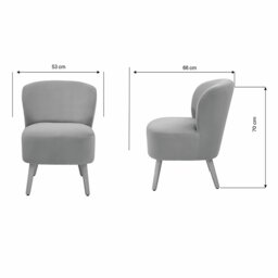 GFW Evie Velvet Accent Chair- Silver - thumbnail 2