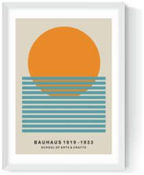 East End Prints Sun Bauhaus White Frame Art Print - A3 - thumbnail 2