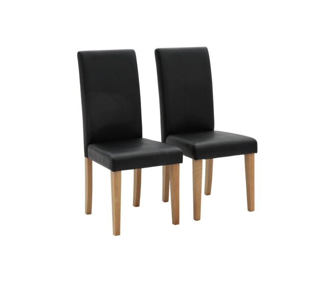 Argos Home Pair of Midback Dining Chairs - Black - image 1