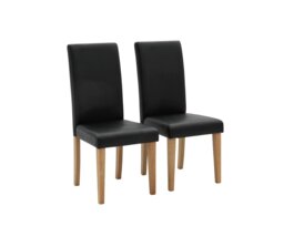 Argos Home Pair of Midback Dining Chairs - Black - thumbnail 1