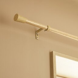Argos Home Extendable Metal Trumpet Light Oak Curtain Pole - 165 - 300cm