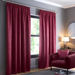 Fusion Galaxy Thermal Pencil Pleat Curtains - Wine - 168x183cm