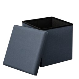 Argos Home Fabric Small Storage Ottoman - Navy - thumbnail 2