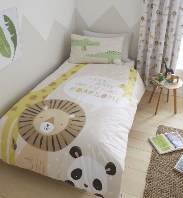Catherine Lansfield Roarsome Safari Kids Bedding Set- Single - image 1