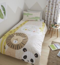 Catherine Lansfield Roarsome Safari Kids Bedding Set- Single - thumbnail 1