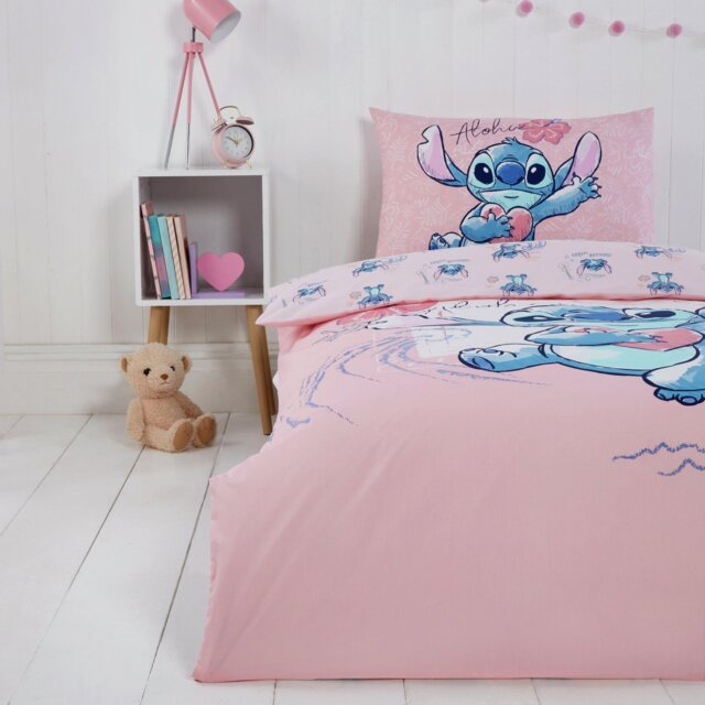 Disney Lilo & Stitch Pink Kids Bedding Set - Single - image 1