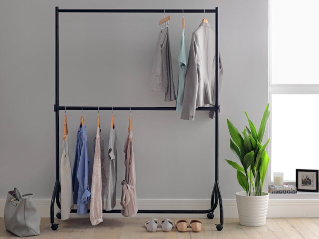 Argos Home Heavy Duty Tier Wheeled Clothes Rail Black by Argos