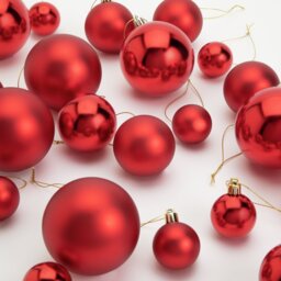 Argos Home Pack of 49 Shatterproof Christmas Baubles - Red - thumbnail 2