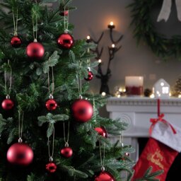 Argos Home Pack of 49 Shatterproof Christmas Baubles - Red - thumbnail 1