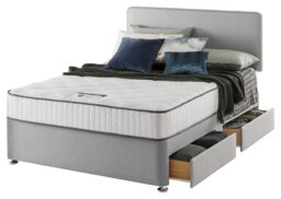 Silentnight Pavia Double Memory 4 Drawer Divan Bed - Grey - thumbnail 2