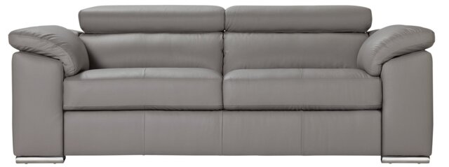 Argos Home Valencia Leather 3 Seater Sofa - Grey - image 1