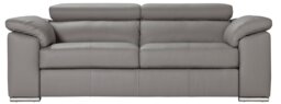 Argos Home Valencia Leather 3 Seater Sofa - Grey