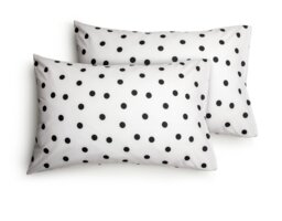 Habitat White & Black Spot Standard Pillowcase Pair - thumbnail 2